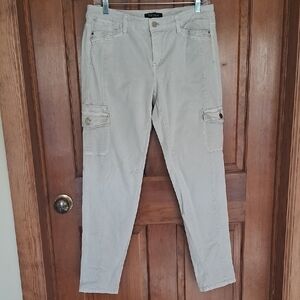 White House Black Market Light Taupe Slim Cargo Pants